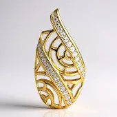Cavill - Hanger 18K Goud Verguld - 925 Sterling Zilver - 26 Cambodjaanse Zirkonen 0,56 ct - Modern Pavé Design - Elegante halsketting MONOSONO