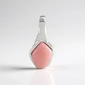 Cavill - Zilveren hanger 925 sterling met 1,35 ct roze opaal fancy cabochon uit Peru - rhodium plated - Monosono collectie - modern geometrisch design