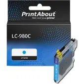 PrintAbout Inktcartridge LC-980C Cyaan geschikt voor Brother