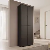 Meubella - Deacon - Schoenenkast - Zwart - 70x33x190 cm