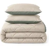 Sleeptime Lazy Lazy Dekbed Zonder Overtrek - Taupe/Groen 200 x 200 cm