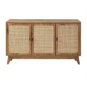 CALICOSY Dressoir 3-deurs met gevlochten rotan in naturel, l120 cm alia