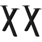 vidaXL Salontafelpoten 2 st X-vormig 50x(42-43) cm staal zwart