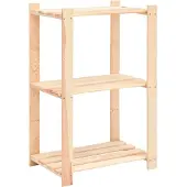 vidaXL Opbergrek 3-laags 60x38x90 cm massief grenenhout 150 kg