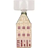 Clayre & Eef Waxinelichthouder 5x5x12 cm Zilverkleurig Glas