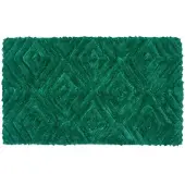 Homescapes Ikat antislip dieppolige badmat 100% katoen, groen