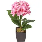 Homescapes Kunsthortensia's in zwarte pot, roze