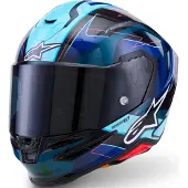 Alpinestars Supertech R7 Kinetis helm, blauw/wit/rood, maat XL