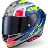 Alpinestars Supertech R7 Lumen helm, blauw/geel/zilver, maat L