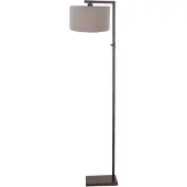 Steinhauer Cacao vloerlamp Stang 4878CA met schakelaar en grof grijs linnen kap