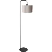 Mexlite Vloerlamp Stang 4776ZW zwart met grijs/taupe velours kap