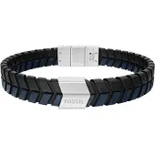 Fossil Armband zwart / zilver