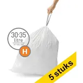 Simplehuman Aanbieding: 5x code H vuilniszakken met trekband 30-35 liter (20 stuks)