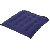Homescapes stoelkussen – katoenen zitkussen – marineblauw – 40x40 cm – met lint – voor eetkamer & buitengebruik