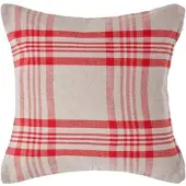 Homescapes Rood Grijs Tartan Katoenen Kussenhoes 60 x 60 cm