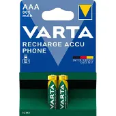 Varta AAA Oplaadbare Batterijen - 800mAh - 2 stuks