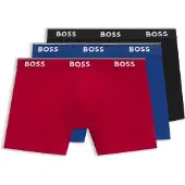 BOSS Heren Set van 3 logoboxers zwart, blauw, rood (XS), Homewear, Katoen 50475282