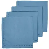 Homescapes katoenen servetten, set van 4, lichtblauw