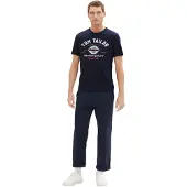 Tom Tailor Shirt marine / kastanjebruin / wit