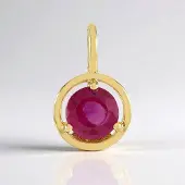 Cavill - Elegante Zilveren Hanger 925 Sterling Zilver - 0,945 ct Roze Madagaskar Saffier - Ronde Edelsteen Bezetting - Verguld - Chique Dames Sieraad