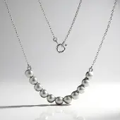 Cavill - Zilveren bolletjesketting - 925 Sterling Zilver - Gerhodineerd - 45,5 cm - Elegante, Lichtgewicht Halsketting voor Dames - Karabijnsluiting