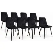 DS4U - Gaby eetkamerstoel - Set van 8 - Zwart - Velvet