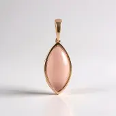 Cavill - Zilveren hanger met 18K roségoud verguld - Braziliaanse Roze Chalcedoon 3,6 ct - Marquise Cabochon - Elegant minimalistisch dames sieraad