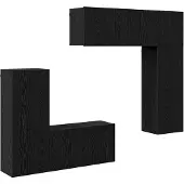 vidaXL TV Wand Eenheid 5 st Zwart eiken Bewerkt hout