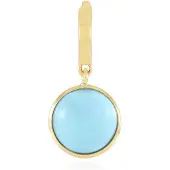 Cavill - 925 Sterling Zilver Hanger - Verzilverd - 2,025 ct Sleeping Beauty Turkoois - Ronde Cabochon Edelsteen - Elegant Tijdloos Dames Sieraad
