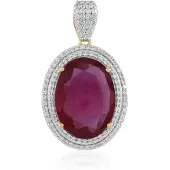 Cavill - Ovaal Hangerset met 8,55 ct Roze Saffier & 119 Briljante Zirkonen - 18K Goudverguld & 925 Sterling Zilver - Elegante Dames Sieraden