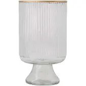 Zusss Tafelvaas M Op Voet Glas Ribbel Glas Transparent / Gold