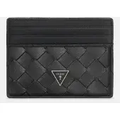 GUESS Leren kaarthouder Torino Card Holder Black zwart