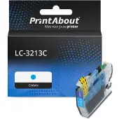 PrintAbout Inktcartridge LC-3213C Cyaan Hoge capaciteit geschikt voor Brother