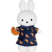 Bon Ton Toys - Miffy Knuffel Staand 24 cm – Croissantjurk Donkerblauw – Duurzaam & Handgemaakt