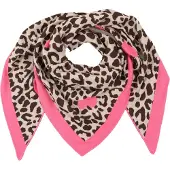 Zwillingsherz Doek 'Love Is Love' beige / chocoladebruin / pink