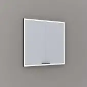Thebalux Exclusief Sunny Solana inbouwspiegelkast 80x70cm 2 deurs 117W zwart mat