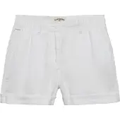 Superdry Dames Korte broek Mid Rise Linnen wit (30), Casual, Vlas W7110496A