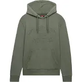Superdry Heren Groene olijfkleurige Athletic Emboss hoodie (XL), Casual, Katoen M2014484A