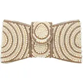 Faina Clutch goud / parelwit
