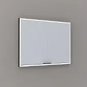 Thebalux Exclusief Sunny Solana inbouwspiegelkast 100x70cm 2 deurs 120W zwart mat