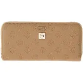 GUESS portemonnee Ella Logo SLG Zip Around Beige Logo Taupe