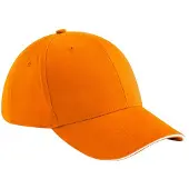 Beechfield Athleisure 6 panelen pet (Oranje/Wit)
