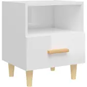vidaXL Nachtkastje 40x35x47 cm hoogglans wit