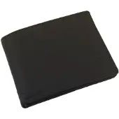 Oi zwarte lederen portemonnee dun / platte heren billfold klep omhoog / platte herenbeurs met groot zichtvenster / Anti skim / zwart leer / 113