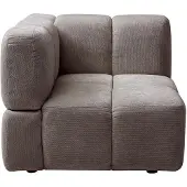 Vente-unique Hoekfauteuil in getextureerde taupe stof CARLIVI
