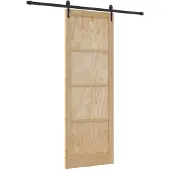 vidaXL Schuifdeur ORKDAL Naturel en Zwart 83 x 232 cm