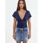 Busem V-hals Blouse met Strikdetails