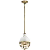 Kichler LED Hanglamp Tollis | 1X E27 Max 40W | Dimbaar | Natural Brass & White