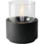 Tenderflame Lotus 12 Tafelhaard - Natural Concrete Zwart - Premium Beton en Glas - Tenderfuel - Bio-Ethanol Alternatief - Rookvrij en geurarm