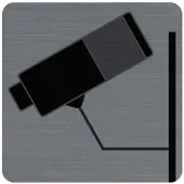 Exacompta Zelfklevend verticaal plaatje in imitatie aluminium Camera bewaking 7 ,5x7,5 cm - Grijs - 67180E